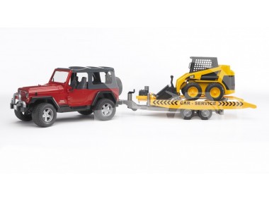 Jeep Wrangler z lawetą i miniładowarką Caterpillar